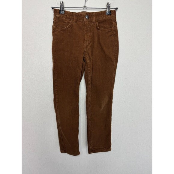 H&M Boys 6X Pants Brown  Slim Fit Corduroy Cotton Elastic Waist - Picture 2 of 12